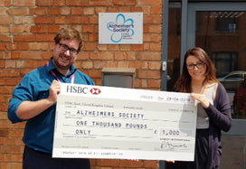 Alzheimers Society receives £1000 donation