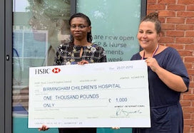 AYMES donates £1000 to Birmingham Children's Hospital