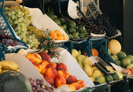 Grocery stall selling fruit and vegetables