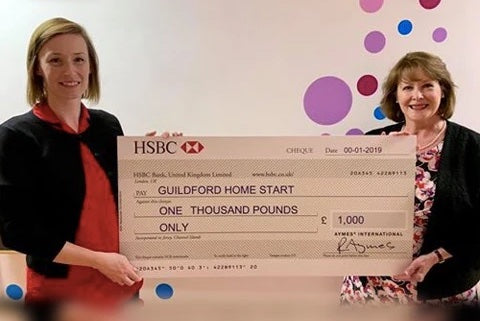 Guildford Home Start receives £1000 donation