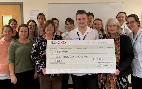 Headway Derby receives £1000 donation