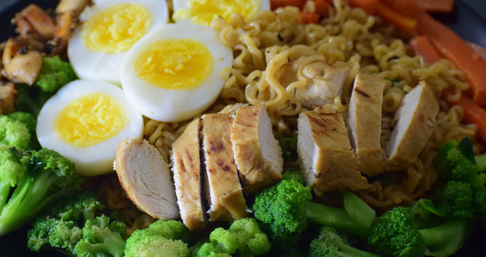 a plate of protein-rich food