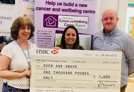 Over and Above receives £1000 donation from AYMES