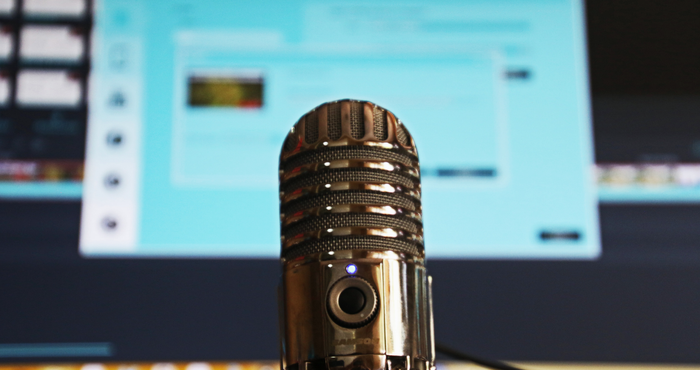 microphone set up for interview