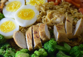 a plate of protein-rich food