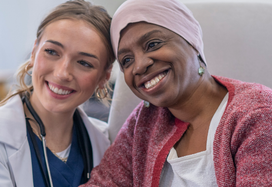 nutritionist with cancer patient