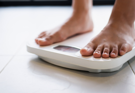 lady standing on scales